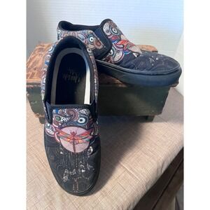 Yes We Vibe Slip On Shoes Dragonfly Dreamcatcher Print Casual‎ Comfort Size 8